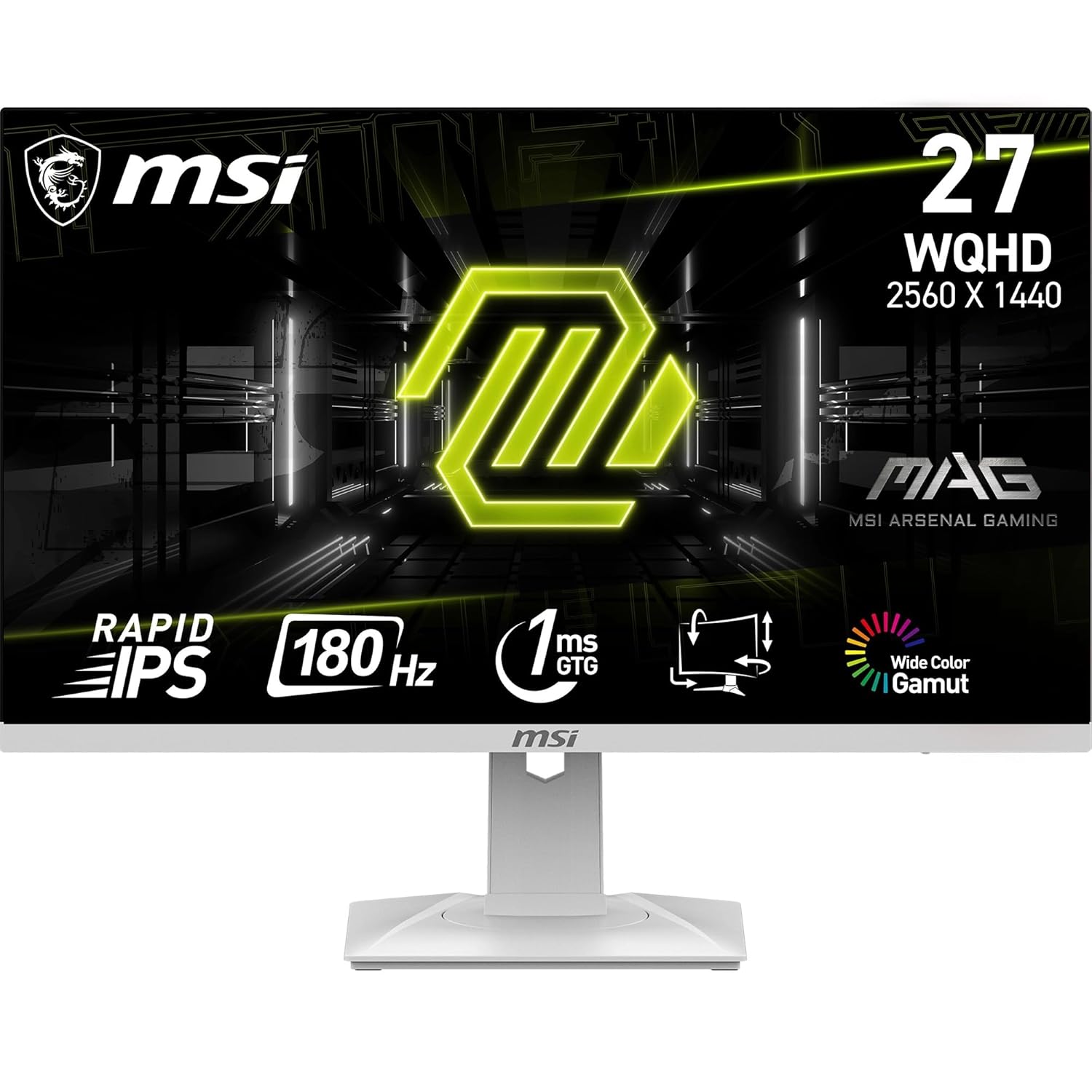 MSI MAG 274QRFW 27 Inch WQHD Gaming Monitor - 2560 x 1440 Rapid IPS Panel, 180 Hz / 1ms GtG, 123% sRGB Colour Gamut, Fan-Less Design, DisplayHDR 400 - DP 1.4a, HDMI 2.0b MSI MAG 274QRFW 27 Inch WQHD Gaming Monitor - 2560 x 1440 Rapid IPS Panel, 180 Hz / 1ms GtG, 123% sRGB Colour Gamut, Fan-Less Design, DisplayHDR 400 - DP 1.4a, HDMI 2.0b